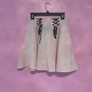 Elegant Lace-Up Pink Skirt